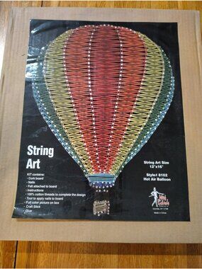 Mark Richards string art hot air balloon kit wall hang new in box 12x16